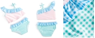 First Impressions Baby Girls Checkered Ruffle Swimsuit, 2 Piece Set, Created for Macy's